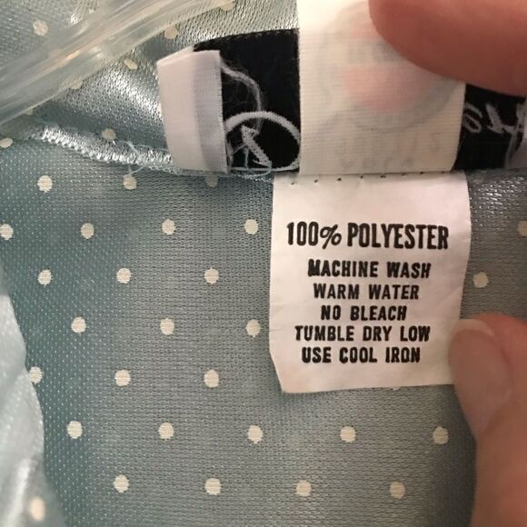 Vintage Discovery seafoam polkadot oversized robe dress 8* - Picture 15 of 16